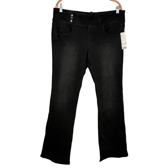 Urban Outfitters BDG Women's Jeans Size 32 Black Flare Legs Wide Waist Band - Picture 1 of 15